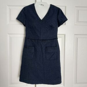 Banana Republic Mini Dress Size 0 Petite Navy Blue Short Sleeve